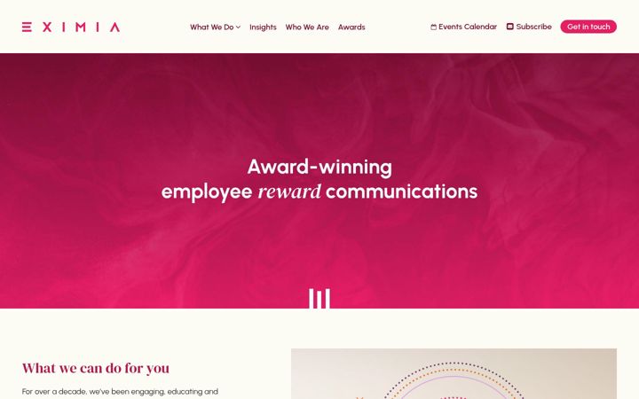 Screenshot of eximiacomms.co.uk