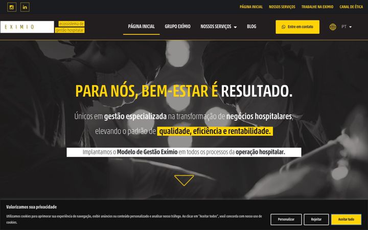 Screenshot di eximio.com.br
