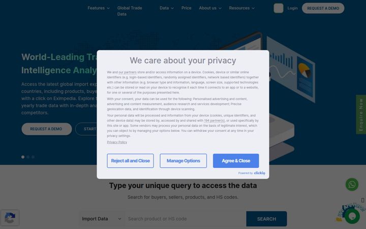 Screenshot of eximpedia.app