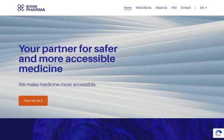 Screenshot di eximpharma.be