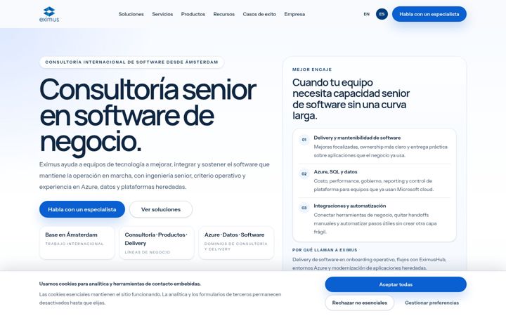 Screenshot of eximus.com.co