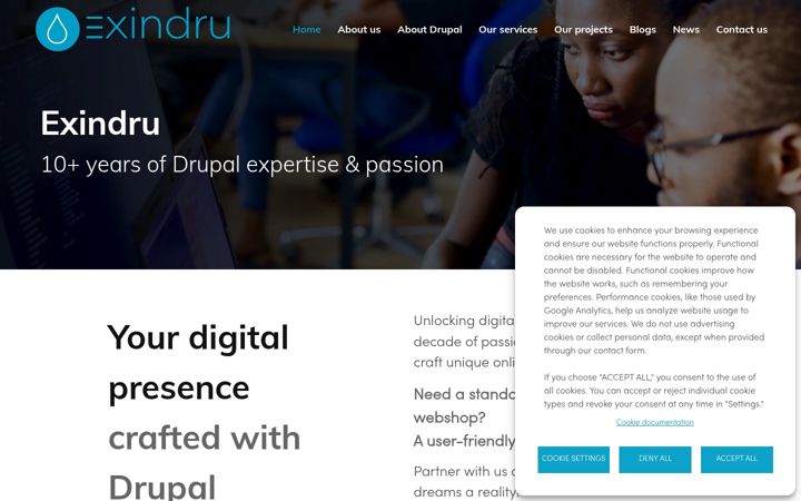 Screenshot of exindru.com