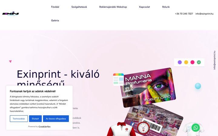 Screenshot of exinprint.hu