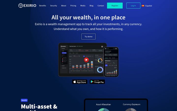 Screenshot of exirio.com