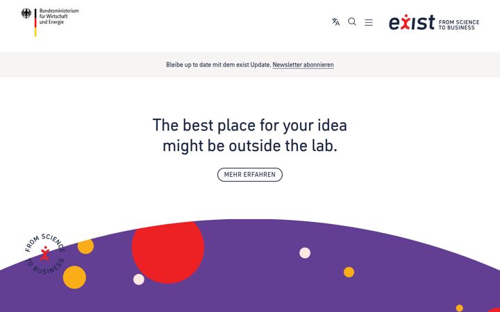 Screenshot of exist.de