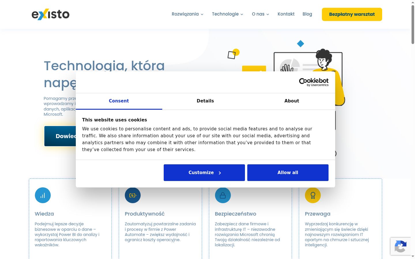 Screenshot tal-banner tal-kunsens muri qabel kwalunkwe interazzjoni
