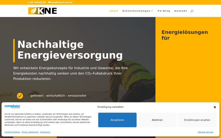 Képernyőkép: exit-co2.de