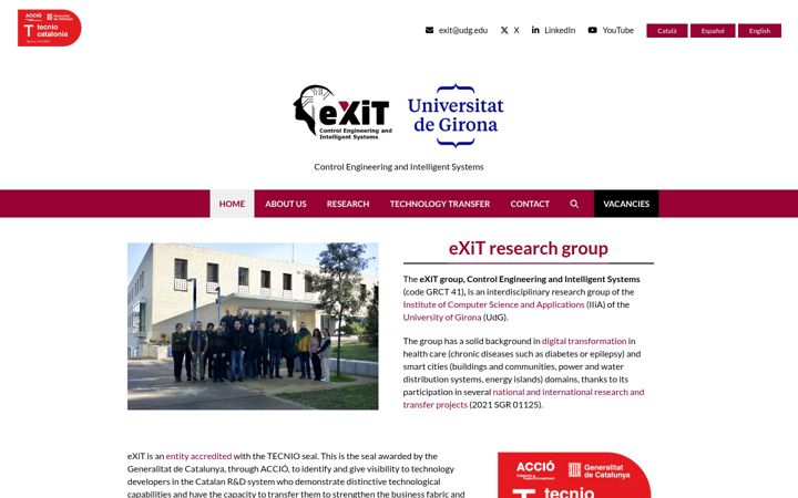 Screenshot of exit.udg.edu