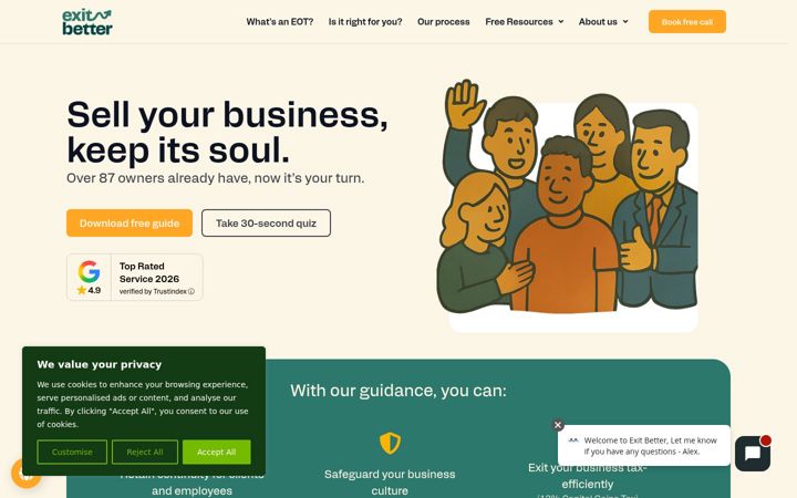 Screenshot of exitbetter.co.uk