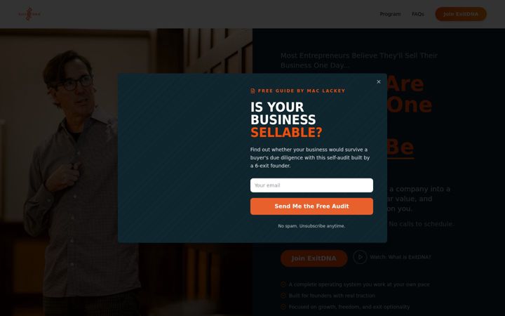 Screenshot of exitdna.com