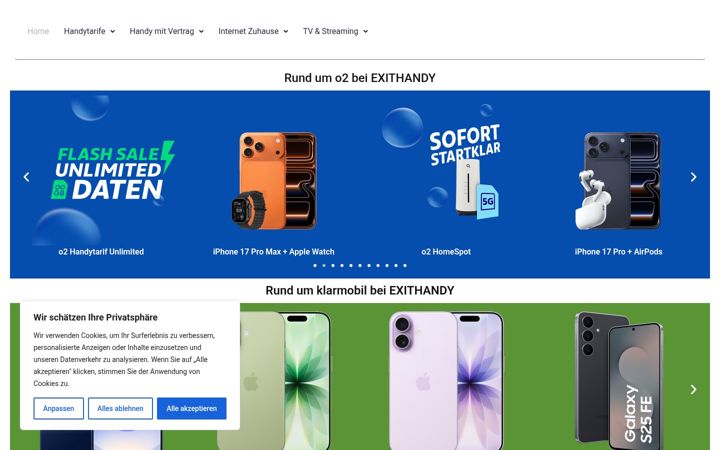 Screenshot of exithandy.de