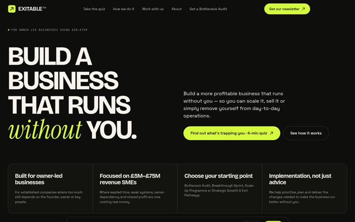 Zrzut ekranu exitlaunchpad.io