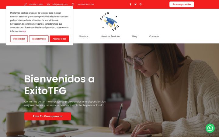 Screenshot of exitotfg.com