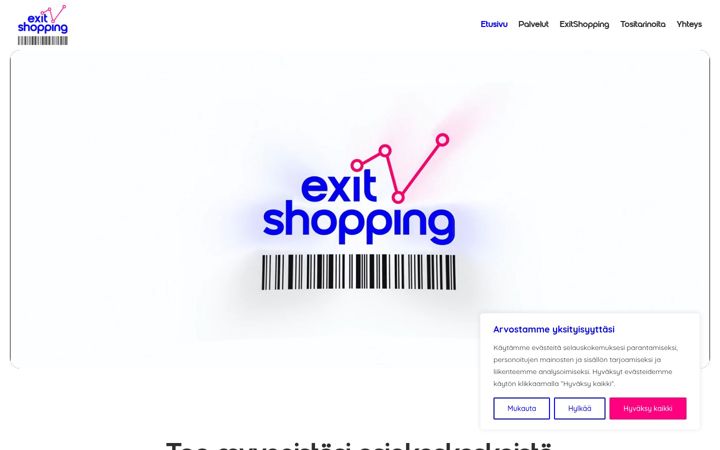 Snimka zaslona za exitshopping.fi