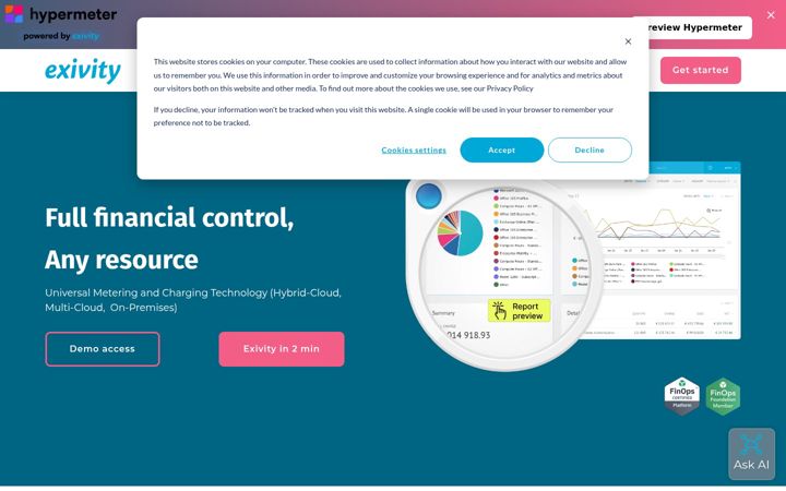 Screenshot of exivity.com
