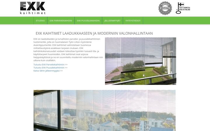 Snimka zaslona za exk.fi