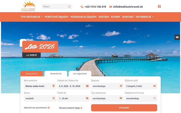 Screenshot von exklusivtravel.sk