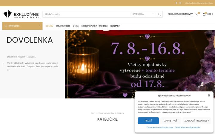 Screenshot von exkluzivnemineraly.sk