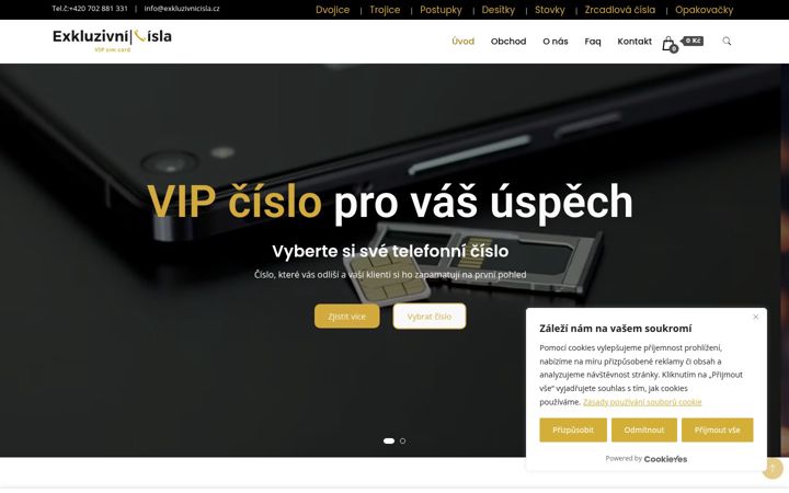 Screenshot of exkluzivnicisla.cz