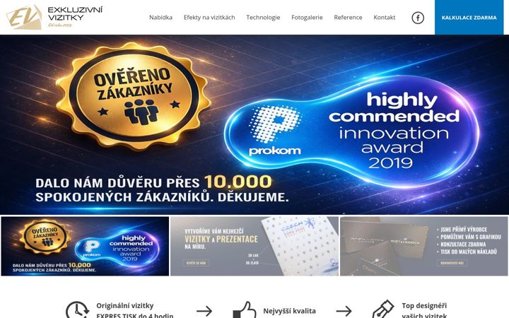 Screenshot of exkluzivnivizitky.cz