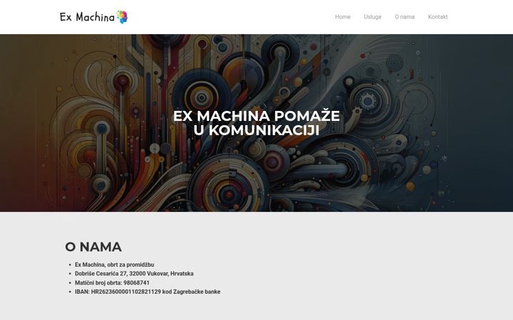 Screenshot of exmachina.hr