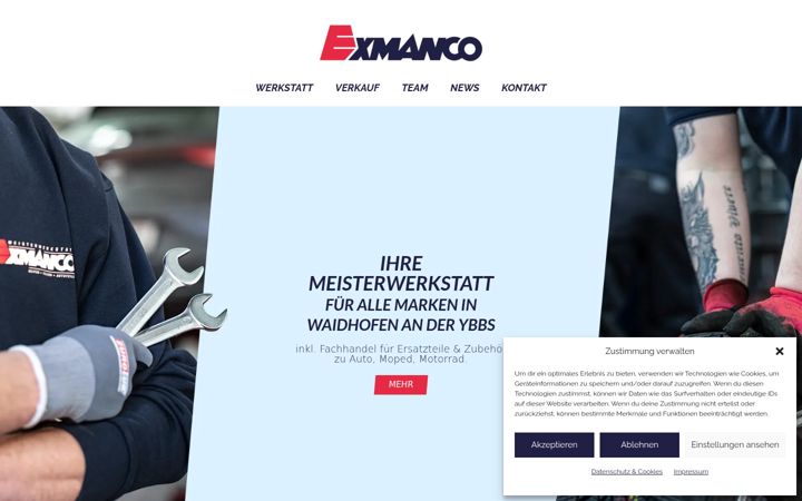Screenshot of exmanco-waidhofen.at