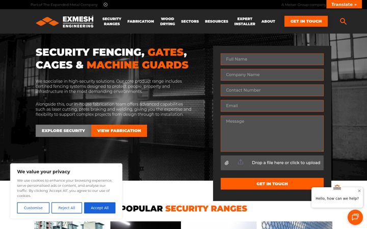 Screenshot of exmeshengineering.com