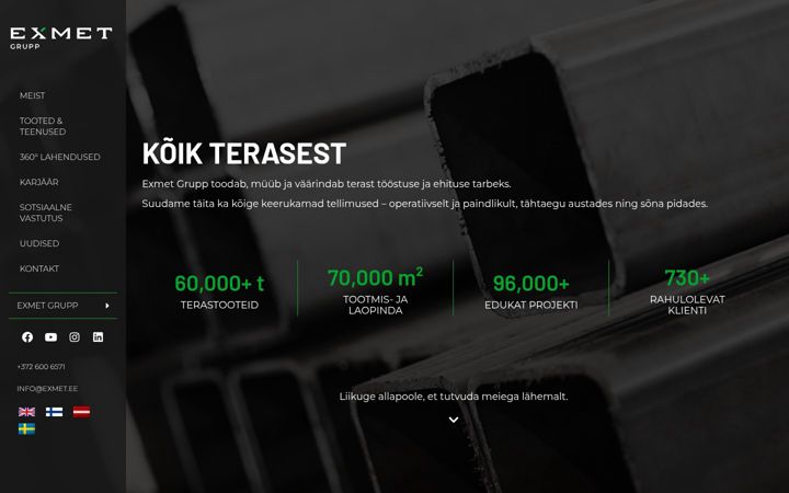 Screenshot of exmet.ee