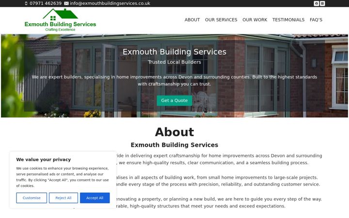Screenshot ta' exmouthbuildingservices.co.uk