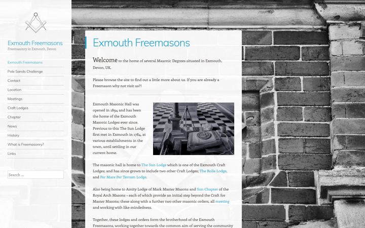 Screenshot of exmouthfreemasons.org