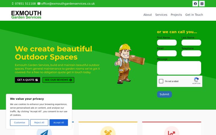 Screenshot of exmouthgardenservices.co.uk