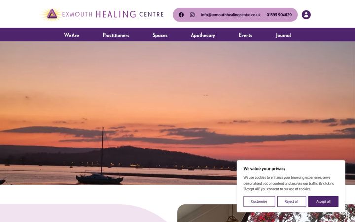 Screenshot ta' exmouthhealingcentre.co.uk