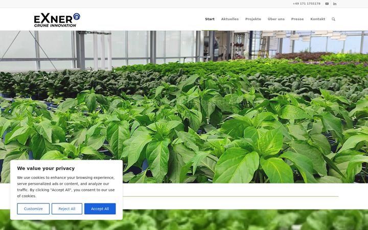 Captură de ecran a exner-grueneinnovation.de