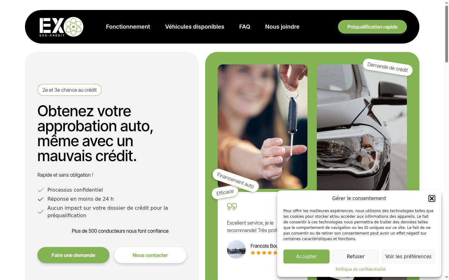 Screenshot of the consent banner shown before any interaction