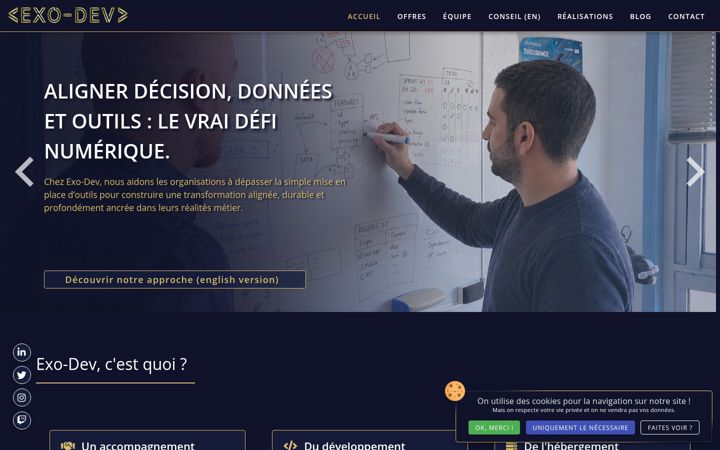 Screenshot of exo-dev.fr
