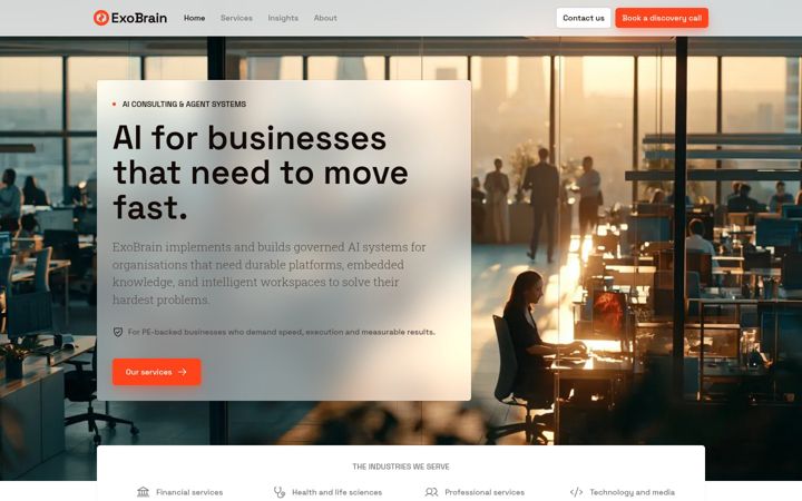 Screenshot of exobrain.co.uk