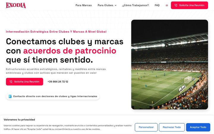 Screenshot of exodiasports.com