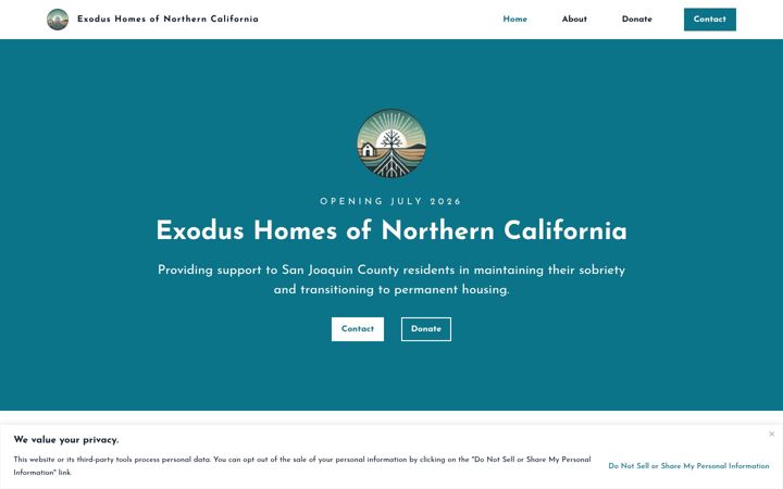 Screenshot of exodushomesofnortherncalifornia.com