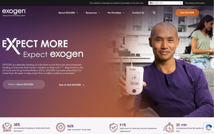 Screenshot of exogen.com