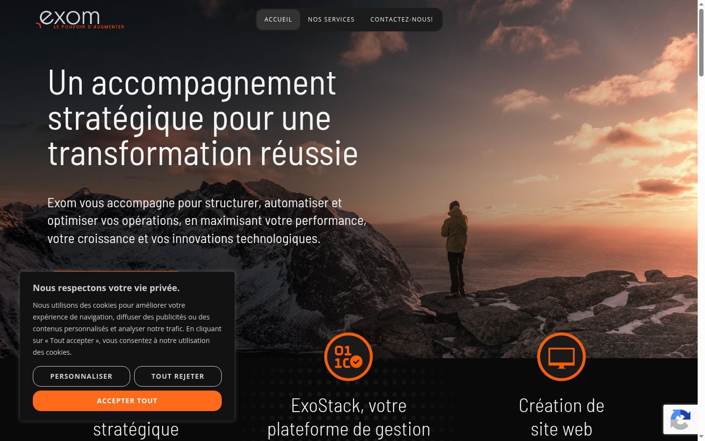 Screenshot of the consent banner shown before any interaction