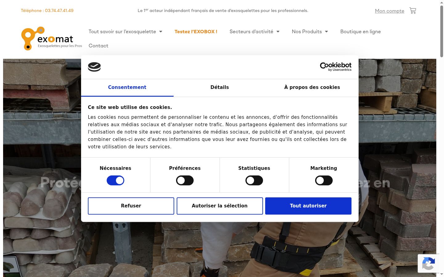 Screenshot del banner di consenso mostrato prima di qualsiasi interazione