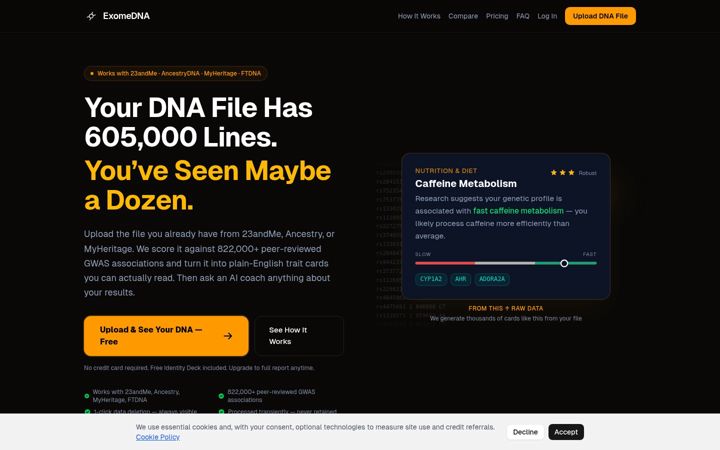 Screenshot of exomedna.com
