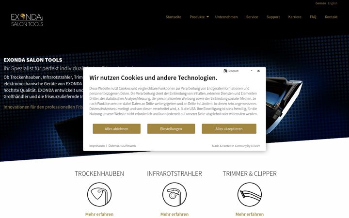 Screenshot of exonda.de