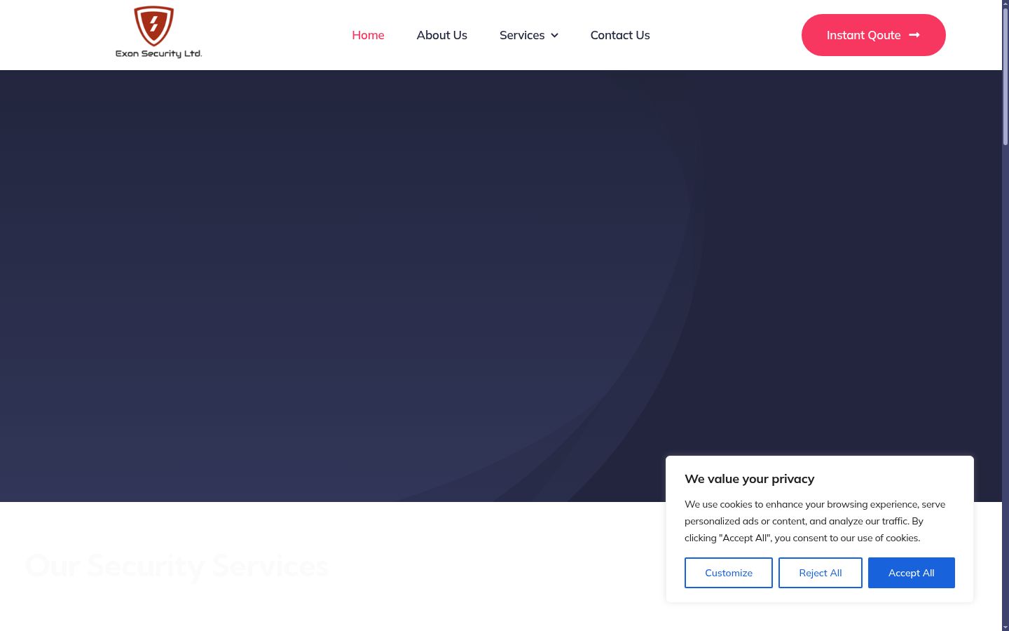 Screenshot of the consent banner shown before any interaction