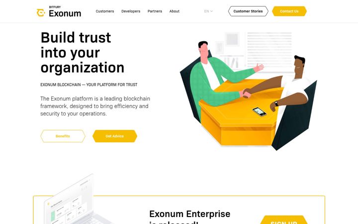 Screenshot of exonum.com