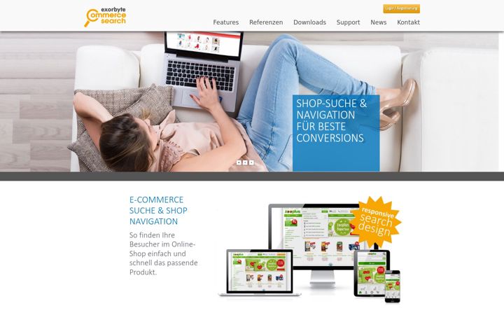 Captura de pantalla de exorbyte-commerce.de