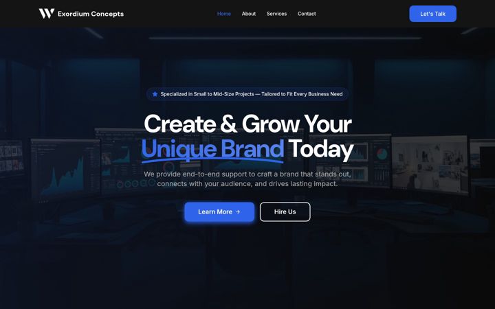 Screenshot of exordiumconcepts.com