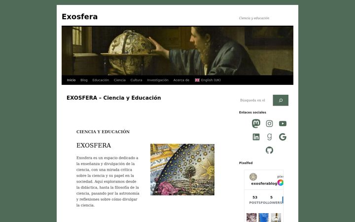 Skjámynd af exosfera.net