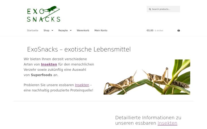 Captura de pantalla de exosnacks.de