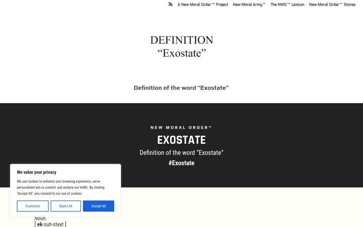 Screenshot of exostate.com
